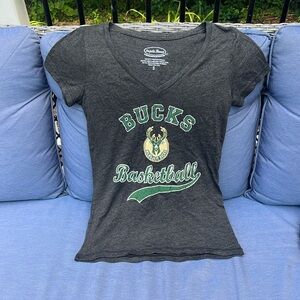 Majestic Threads Gray Bucks Basketball Tee - Short Sleeve